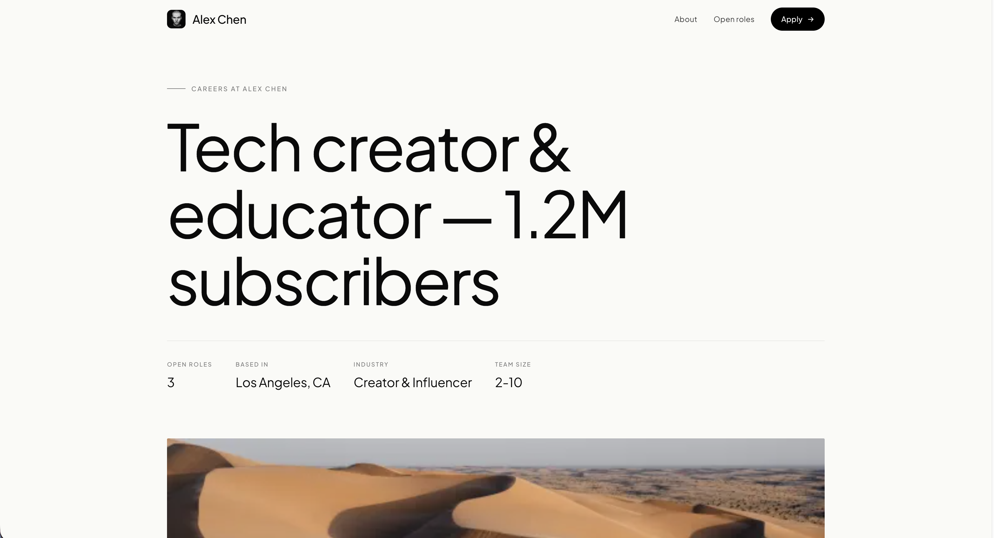 Alex Chen career page